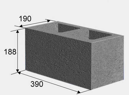 шлакоблок двухпустотный